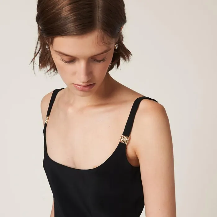 Women Miu Miu Dresses Cady Dress Black Women Miu Miu Dresses Cady Dress Black