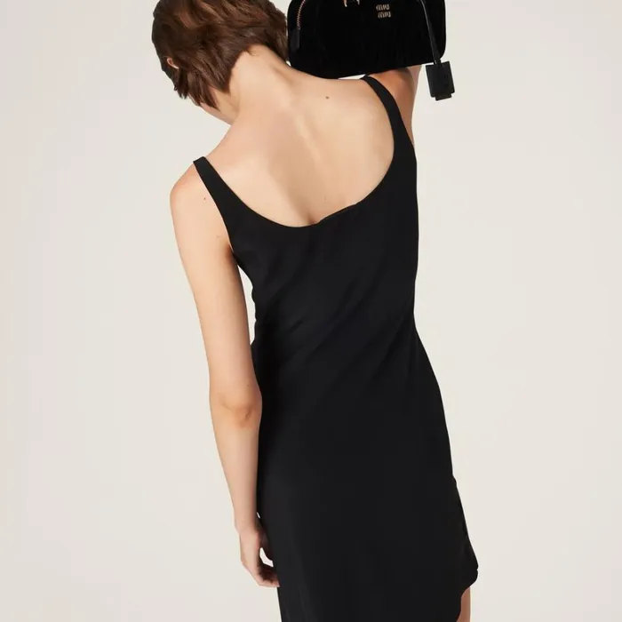 Women Miu Miu Dresses Cady Dress Black Women Miu Miu Dresses Cady Dress Black