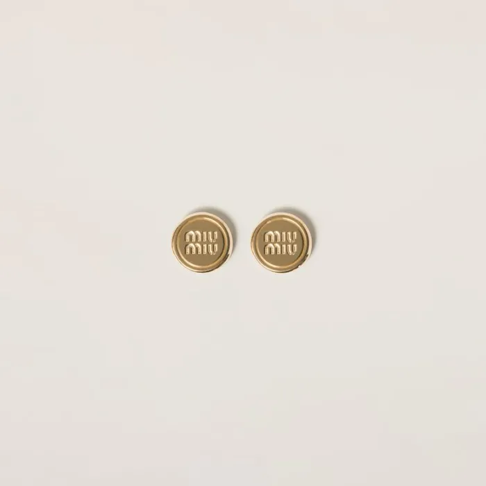 Women Miu Miu Earrings Metal Earrings Gold