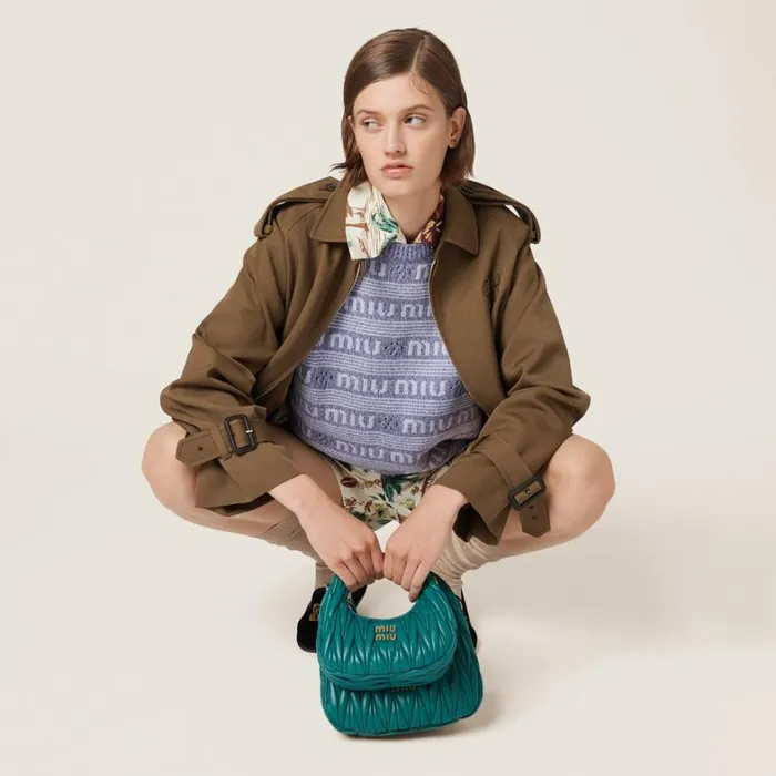 Women Miu Miu Hobo Bags Wander Matelass Nappa Leather Hobo Bag Lagoon Blue Women Miu Miu Hobo Bags Wander Matelass Nappa Leather Hobo Bag Lagoon Blue