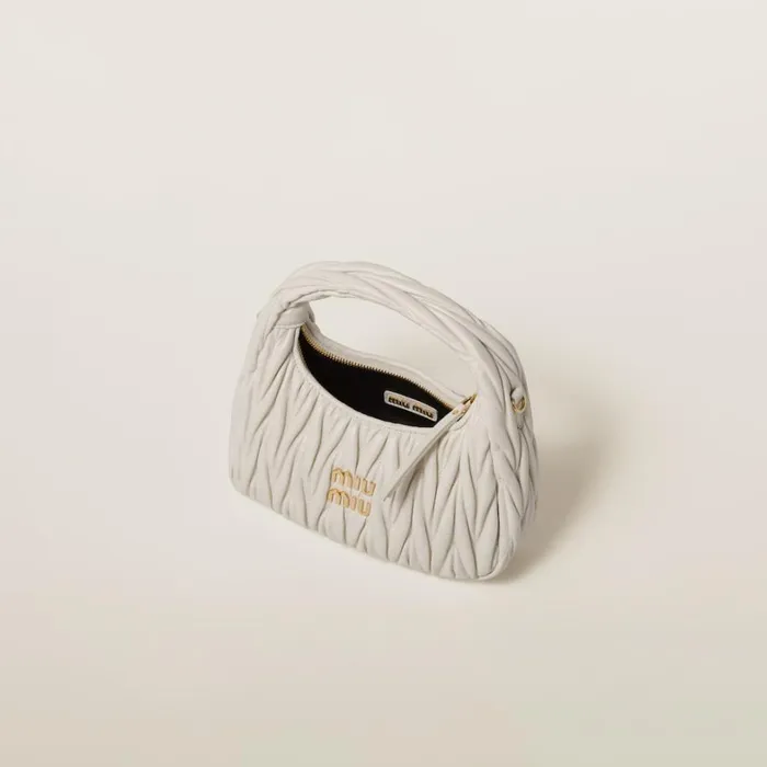Women Miu Miu Hobo Bags Wander Matelass Nappa Leather Hobo Bag White Women Miu Miu Hobo Bags Wander Matelass Nappa Leather Hobo Bag White
