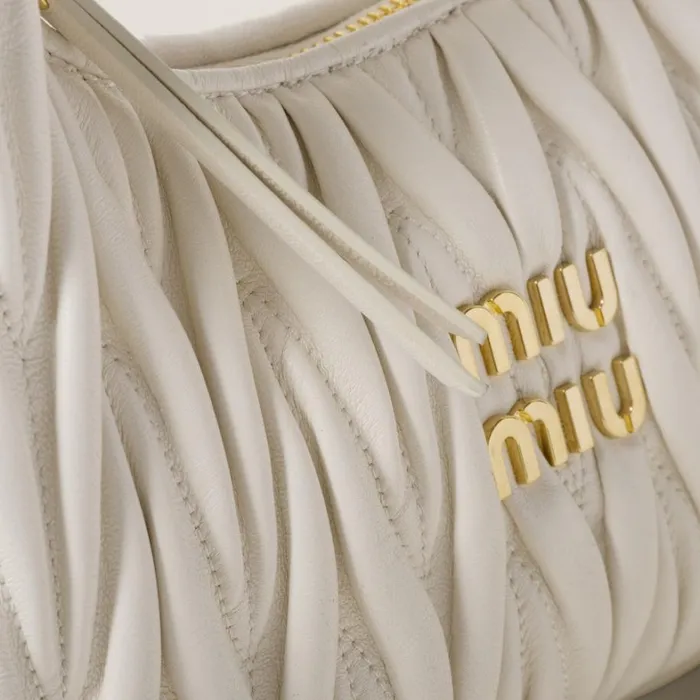Women Miu Miu Hobo Bags Wander Matelass Nappa Leather Hobo Bag White Women Miu Miu Hobo Bags Wander Matelass Nappa Leather Hobo Bag White