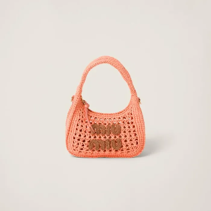 Women Miu Miu Hobo Bags Wander Woven Fabric Hobo Bag Tulipcognac