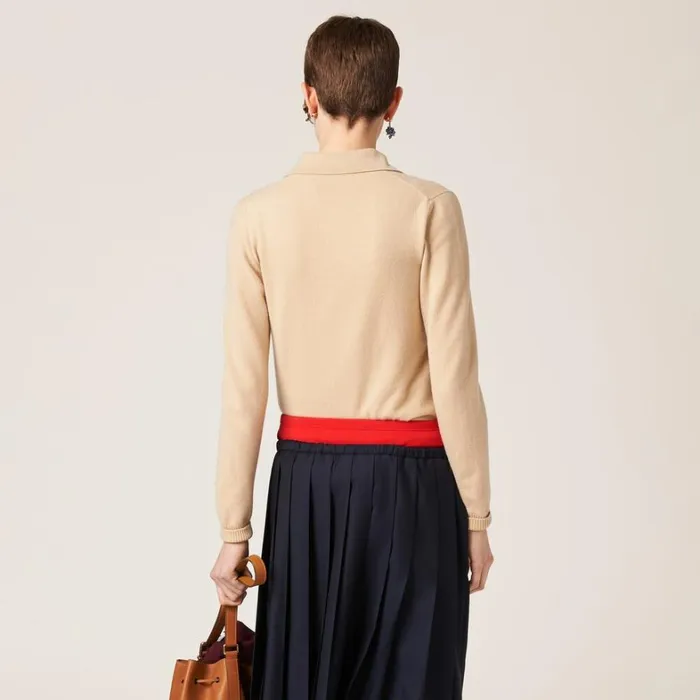 Women Miu Miu Knitwear Cashmere Knit Cardigan Albino White Women Miu Miu Knitwear Cashmere Knit Cardigan Albino White