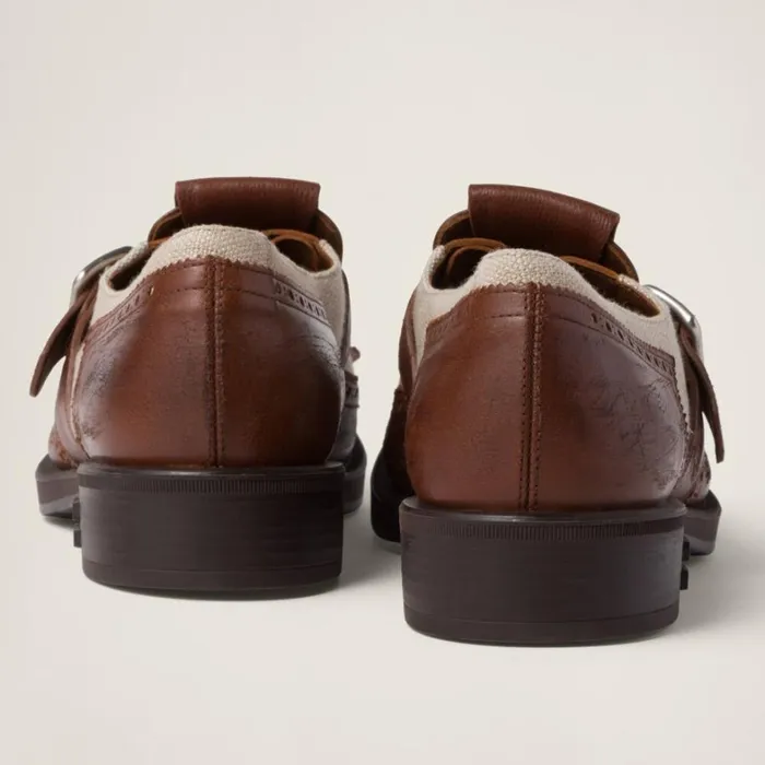 Women Miu Miu Loafers And LaceUps Church039s X Miu Miu Shanghai Leather And Linen Shoes Walnut Brown Cord Women Miu Miu Loafers And LaceUps Church039s X Miu Miu Shanghai Leather And Linen Shoes Walnut Brown Cord