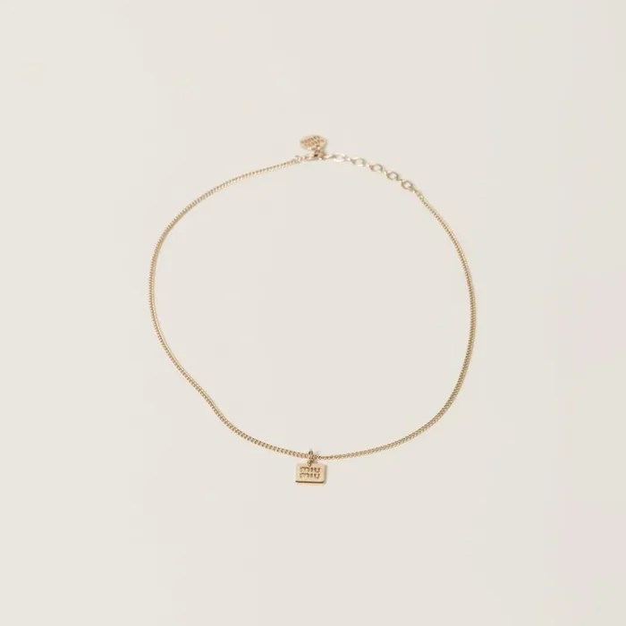 Women Miu Miu Necklaces Metal Necklace Gold