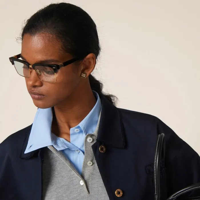 Women Miu Miu Outerwear Chino Blouson Jacket Navy Women Miu Miu Outerwear Chino Blouson Jacket Navy