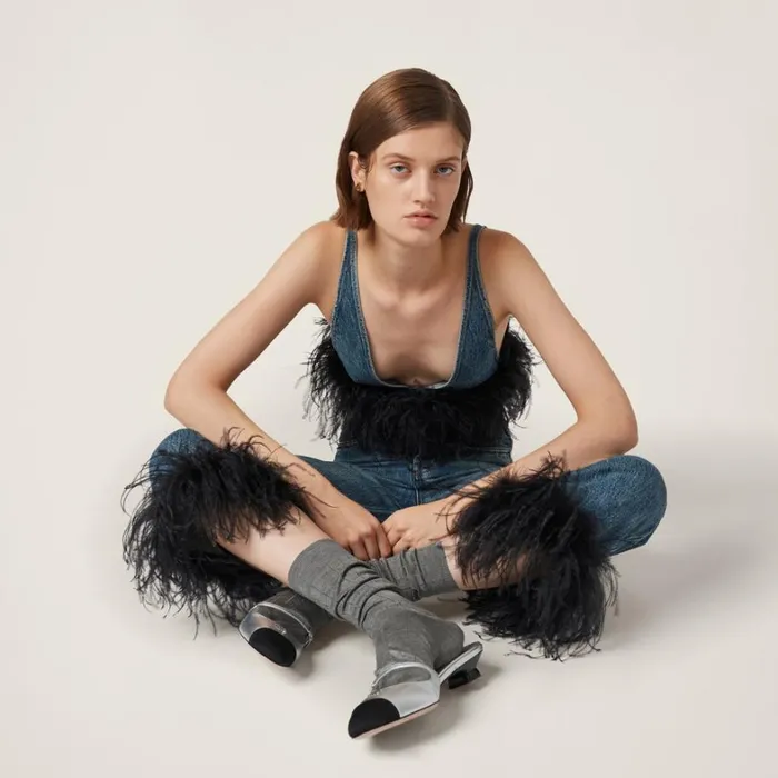 Women Miu Miu Pants And Shorts Denim Jeans Blueblack Women Miu Miu Pants And Shorts Denim Jeans Blueblack
