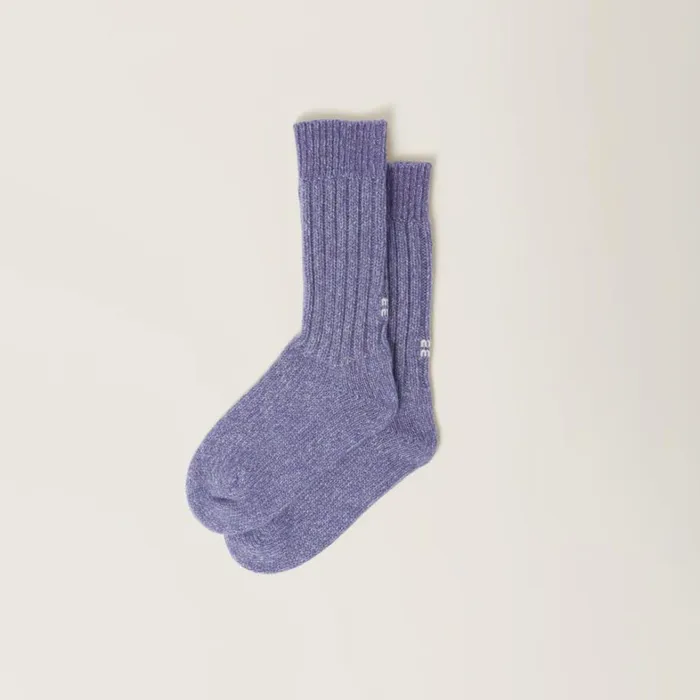 Women Miu Miu Scarves And Socks Wool And Cashmere Socks Wisteria