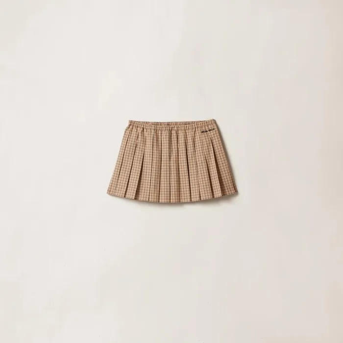 Women Miu Miu Skirts Checked Miniskirt Cord