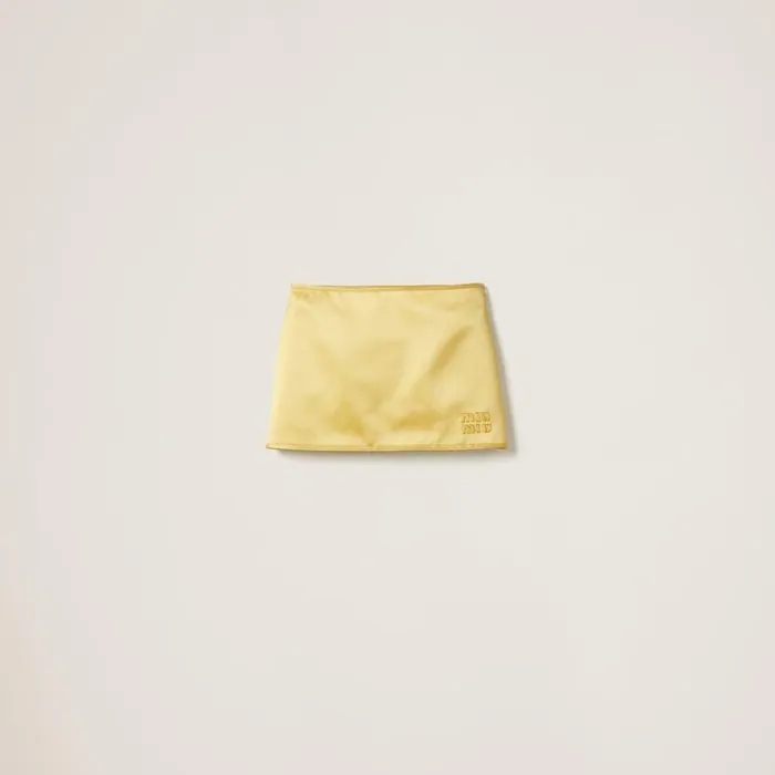 Women Miu Miu Skirts Duchess Miniskirt Yellow