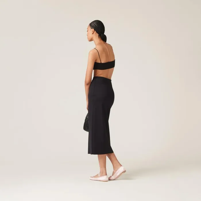 Women Miu Miu Skirts Stretch Jersey Skirt Black Women Miu Miu Skirts Stretch Jersey Skirt Black