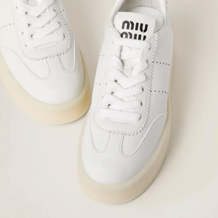 Women Miu Miu Sneakers Leather Sneakers White Women Miu Miu Sneakers Leather Sneakers White