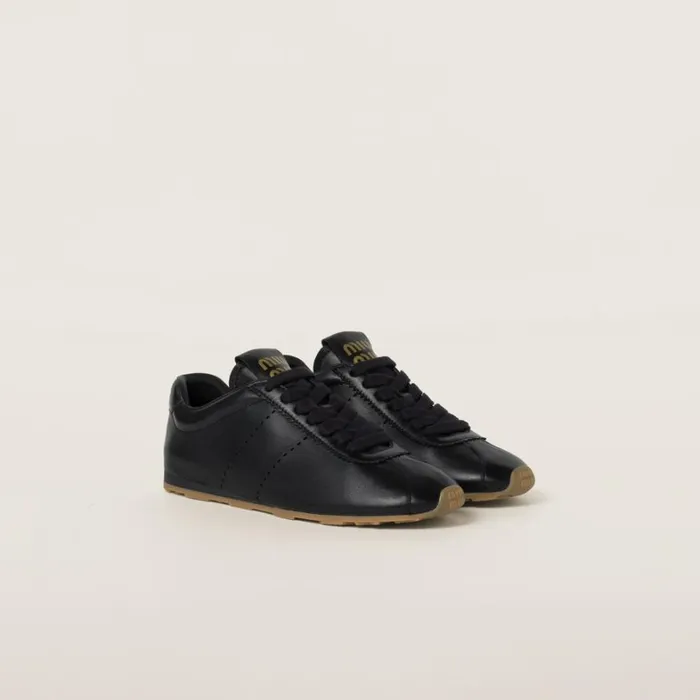 Women Miu Miu Sneakers Nappa Leather Sneakers Black