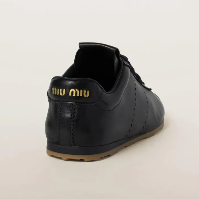 Women Miu Miu Sneakers Nappa Leather Sneakers Black Women Miu Miu Sneakers Nappa Leather Sneakers Black
