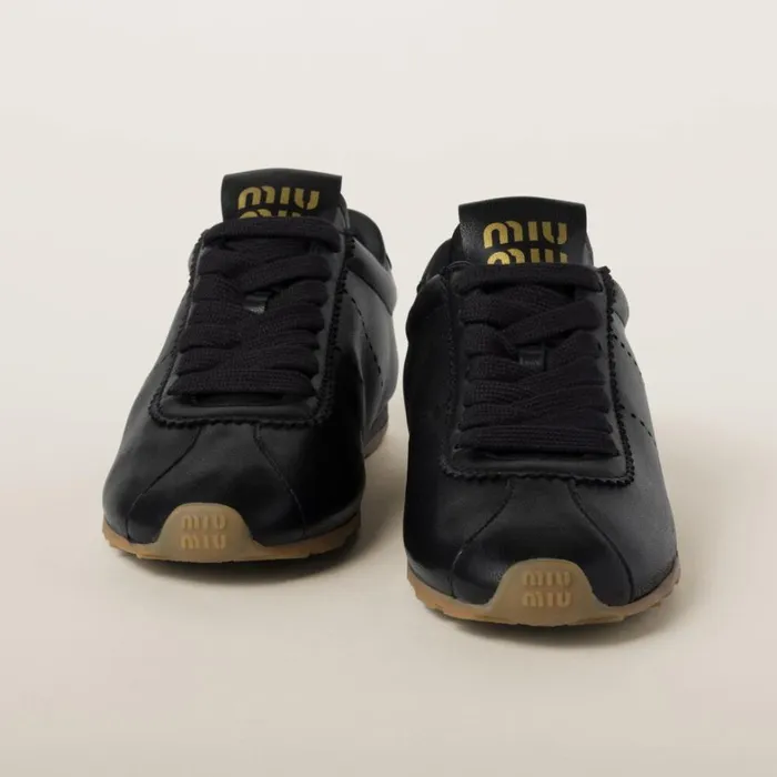 Women Miu Miu Sneakers Nappa Leather Sneakers Black Women Miu Miu Sneakers Nappa Leather Sneakers Black