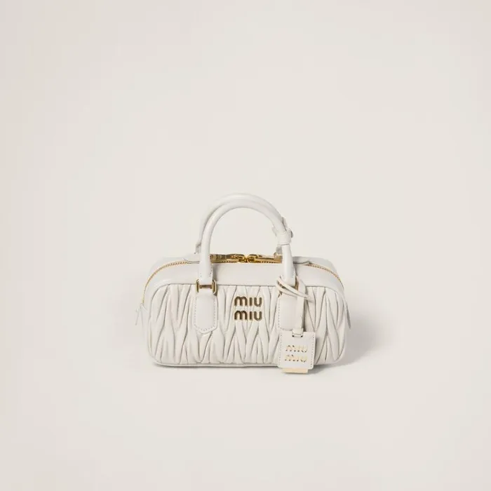 Women Miu Miu Top Handles Arcadie Matelass Nappa Leather Bag White