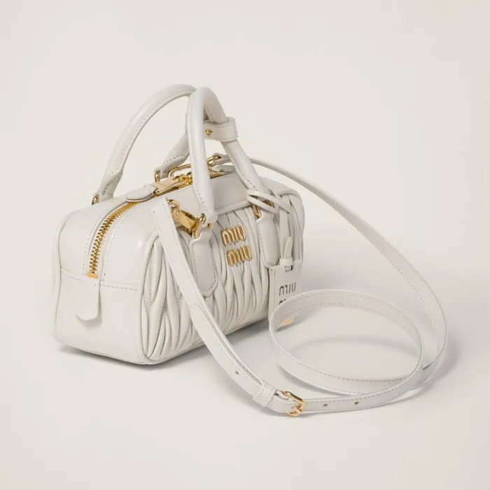 Women Miu Miu Top Handles Arcadie Matelass Nappa Leather Bag White