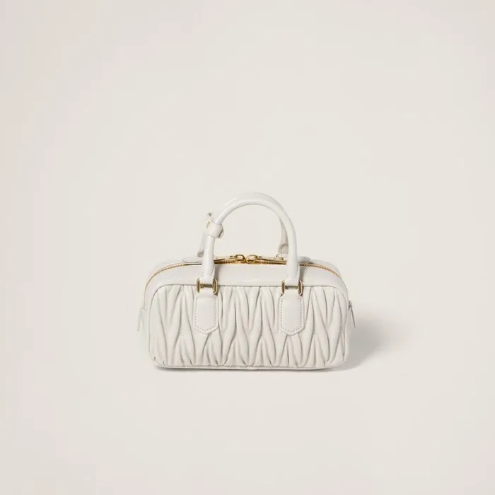 Women Miu Miu Top Handles Arcadie Matelass Nappa Leather Bag White