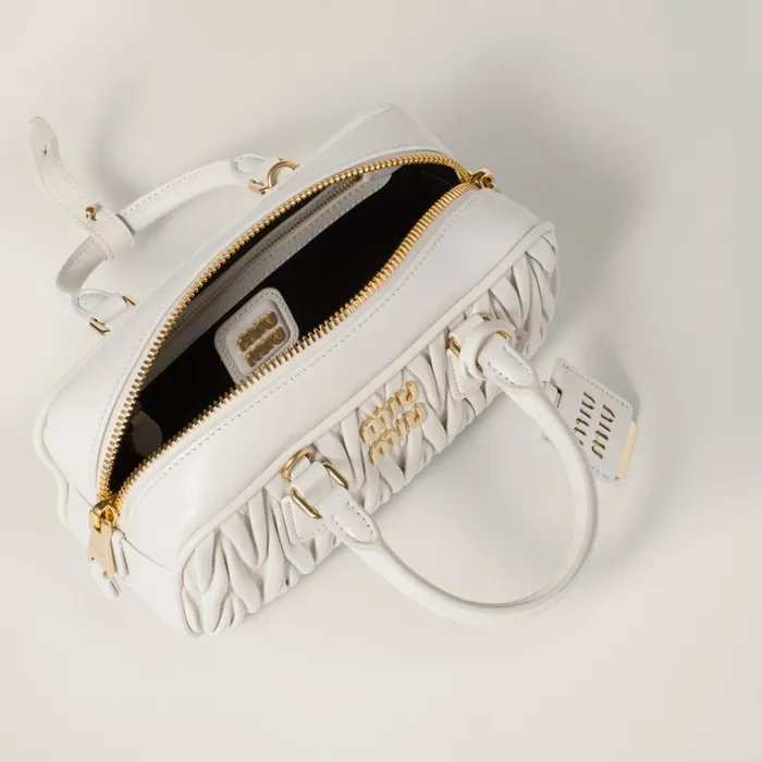 Women Miu Miu Top Handles Arcadie Matelass Nappa Leather Bag White
