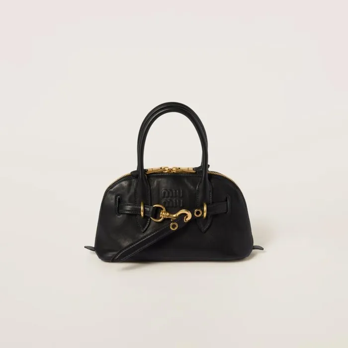 Women Miu Miu Top Handles Aventure Nappa Leather Tophandle Bag Black