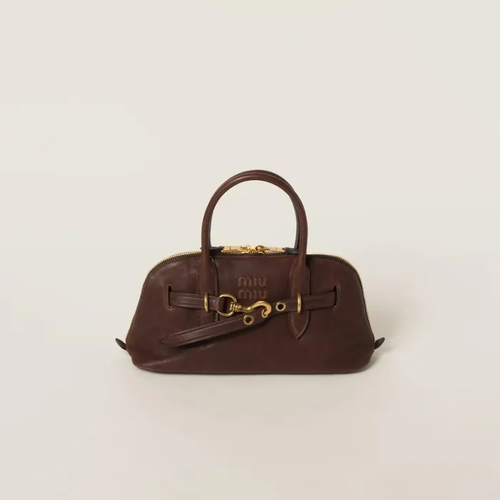 Women Miu Miu Top Handles Aventure Nappa Leather Tophandle Bag Briarwood