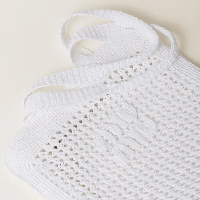 Women Miu Miu Totes Woven Fabric Tote Bag White Women Miu Miu Totes Woven Fabric Tote Bag White