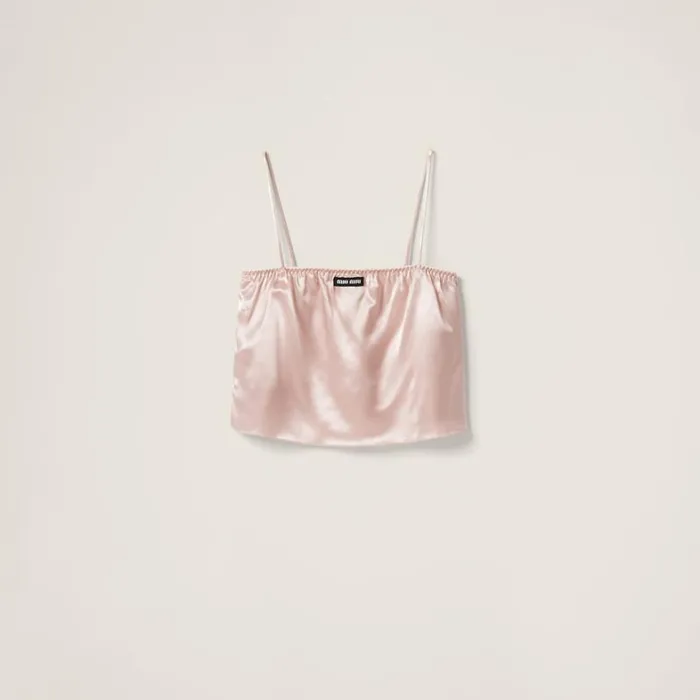 Women Miu Miu Underwear And Beachwear Satin Top Opal
