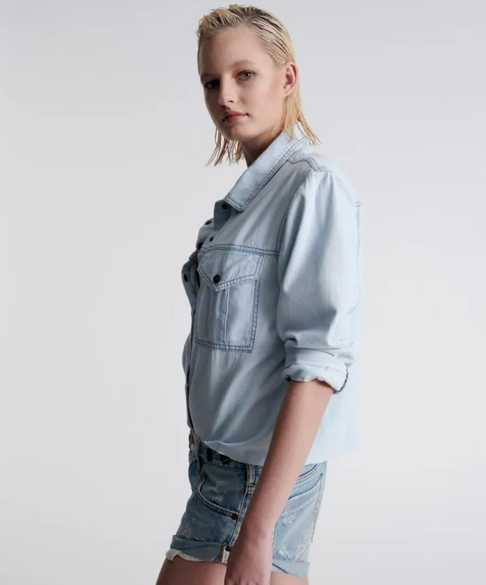 Women MYSTIC IMPRESSED DENIM SHIRT One Teaspoon Denim Tops Women MYSTIC IMPRESSED DENIM SHIRT One Teaspoon Denim Tops