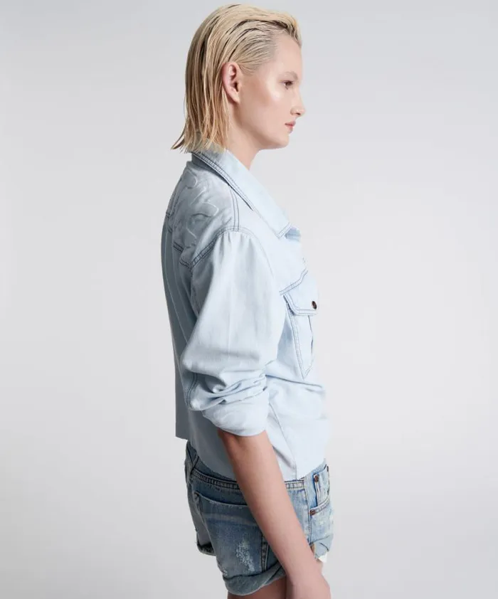 Women MYSTIC IMPRESSED DENIM SHIRT One Teaspoon Denim Tops Women MYSTIC IMPRESSED DENIM SHIRT One Teaspoon Denim Tops