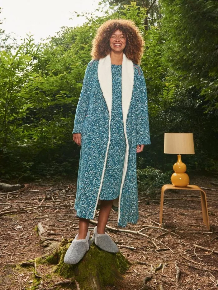 Women Nightwear White Stuff Tilda Midi Jersey Nightie Teal Print Women Nightwear White Stuff Tilda Midi Jersey Nightie Teal Print