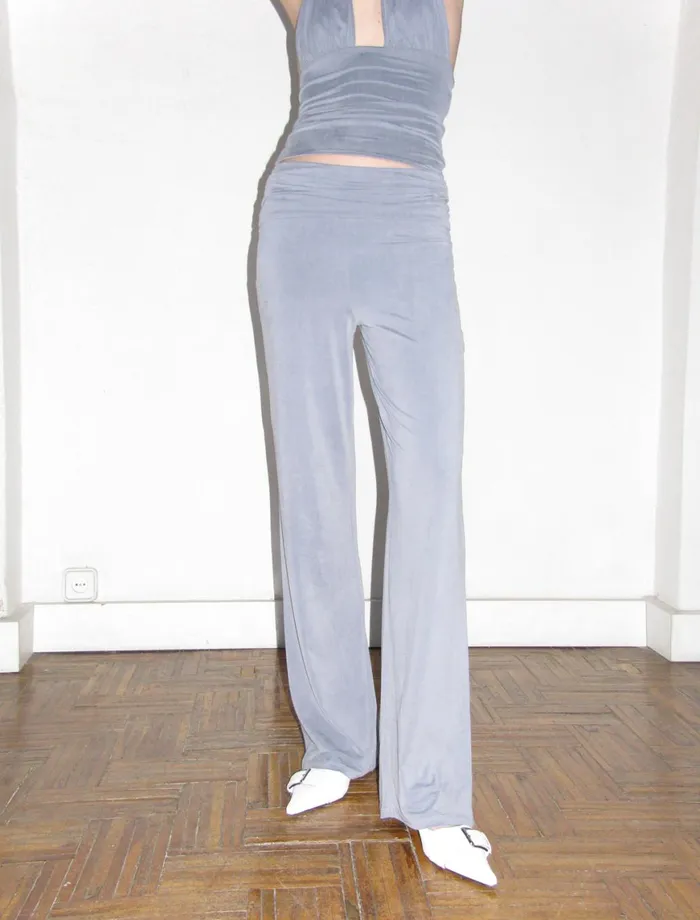 Women Octubre Grey Paloma Wool Trousers