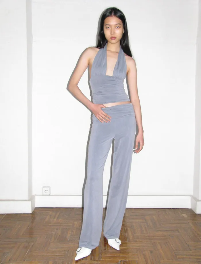 Women Octubre Grey Paloma Wool Trousers