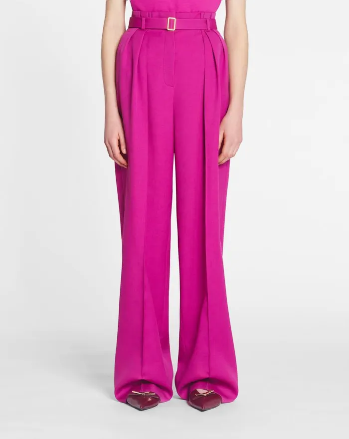 Women Pants Lanvin Wideleg Pants Fuchsia Women Pants Lanvin Wideleg Pants Fuchsia