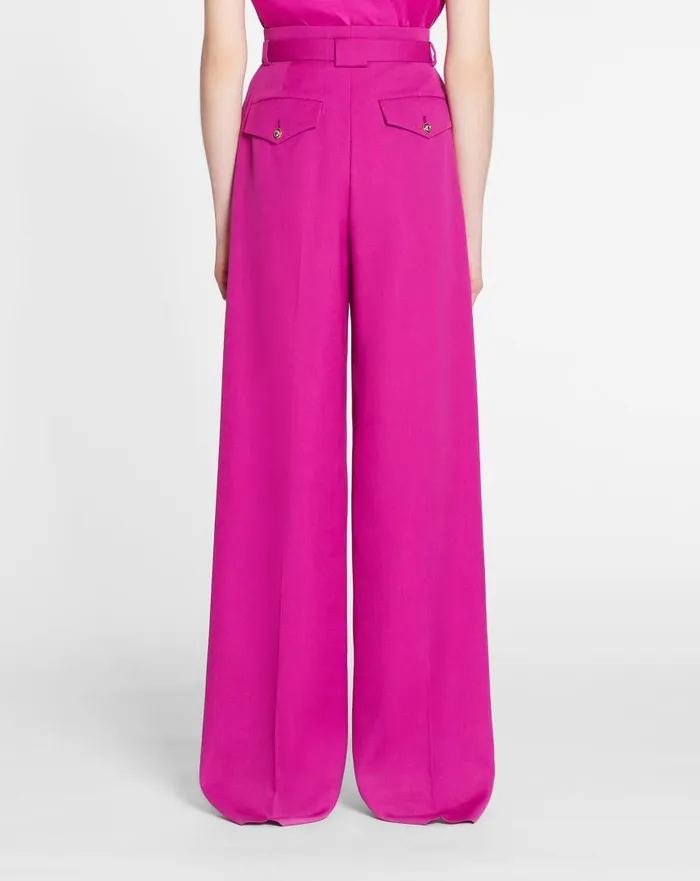 Women Pants Lanvin Wideleg Pants Fuchsia Women Pants Lanvin Wideleg Pants Fuchsia