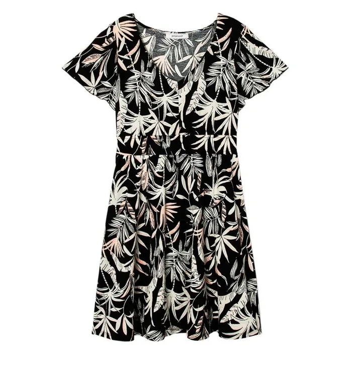 Women Patterned Dress 8211 Black Print Promod Dresses