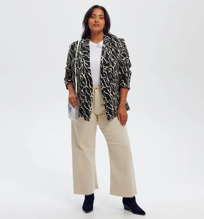 Women Patterned Fitted Jacket 8211 Black Print Promod Jackets