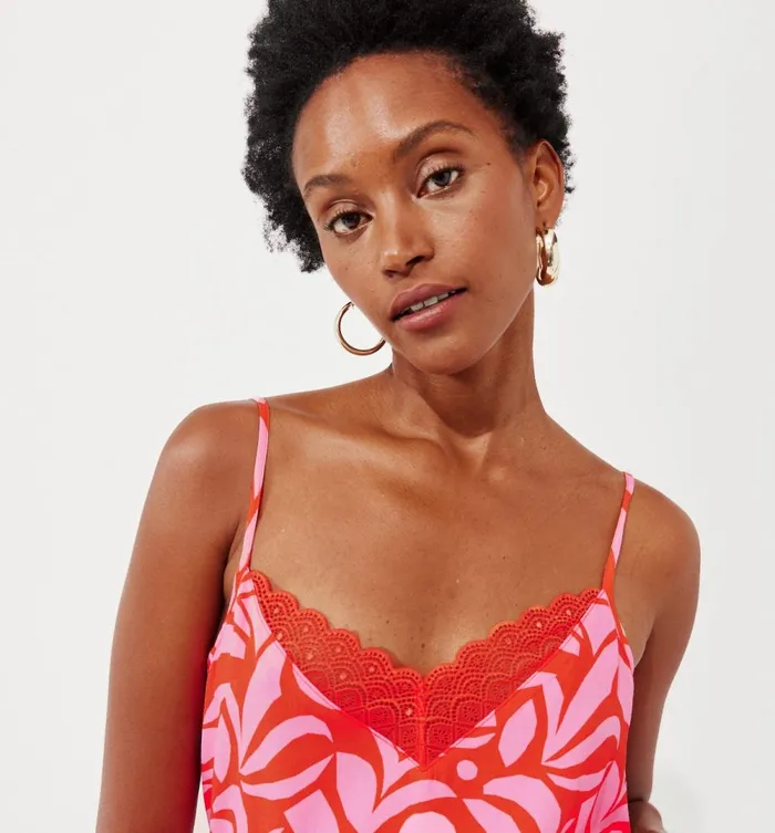Women Patterned Strappy Top 8211 Coral Prints Promod Tops Women Patterned Strappy Top 8211 Coral Prints Promod Tops