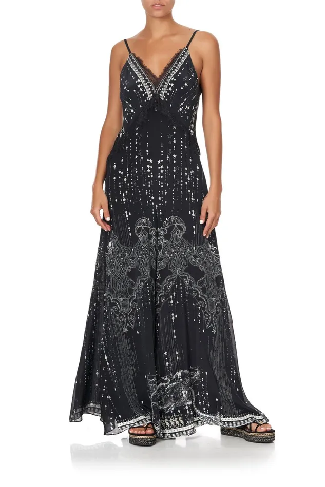 Women Playsuits and Jumpsuits Camilla Jumpsuit With Side Panels and Godet Midnight Pearl