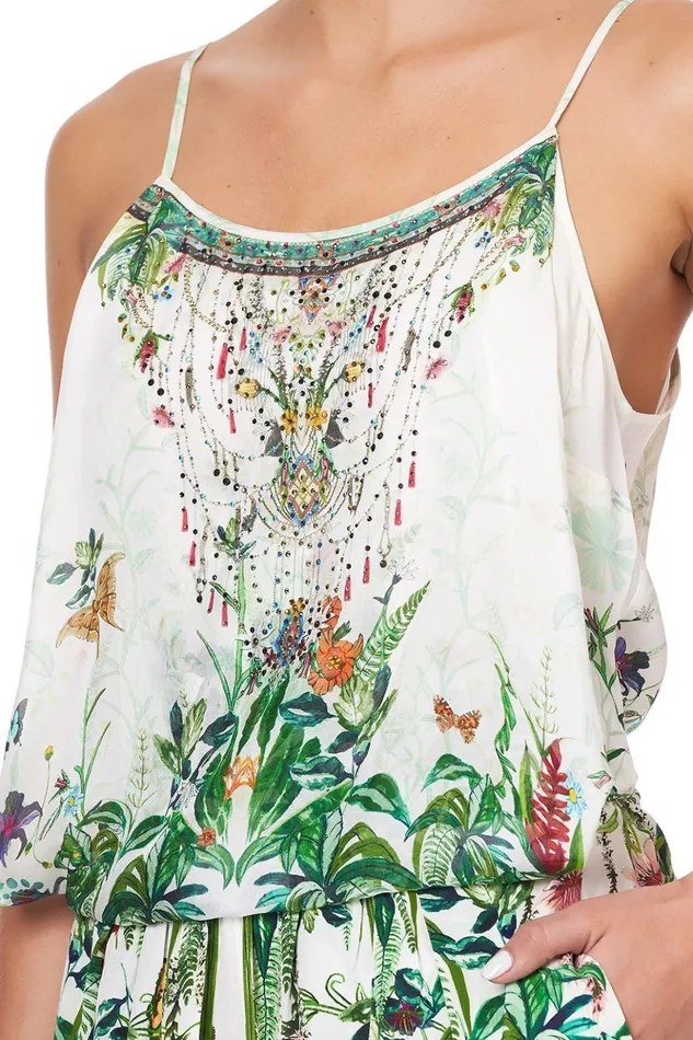 Women Playsuits and Jumpsuits Camilla Shoestring Strap Playsuit Daintree Darling