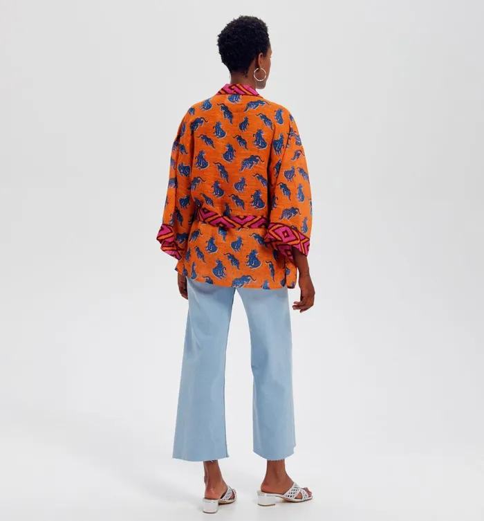 Women Promod Excusive Kimono 8211 Orange Print Promod Jackets
