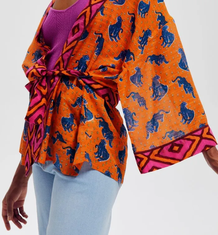 Women Promod Excusive Kimono 8211 Orange Print Promod Jackets
