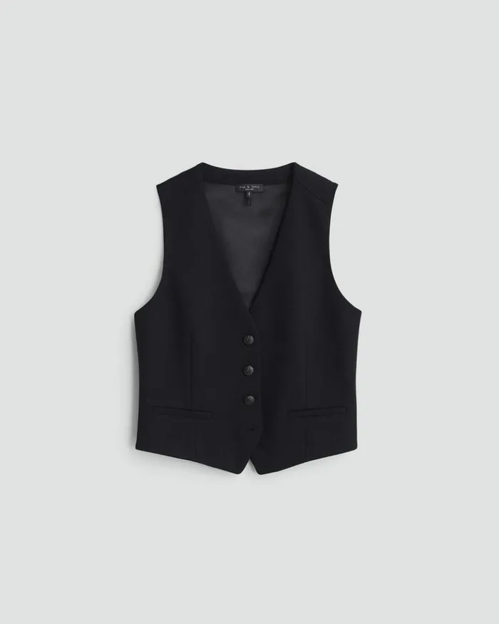 Women Rag 038 Bone Blazers 038 Vests Priya Ponte Vest Black