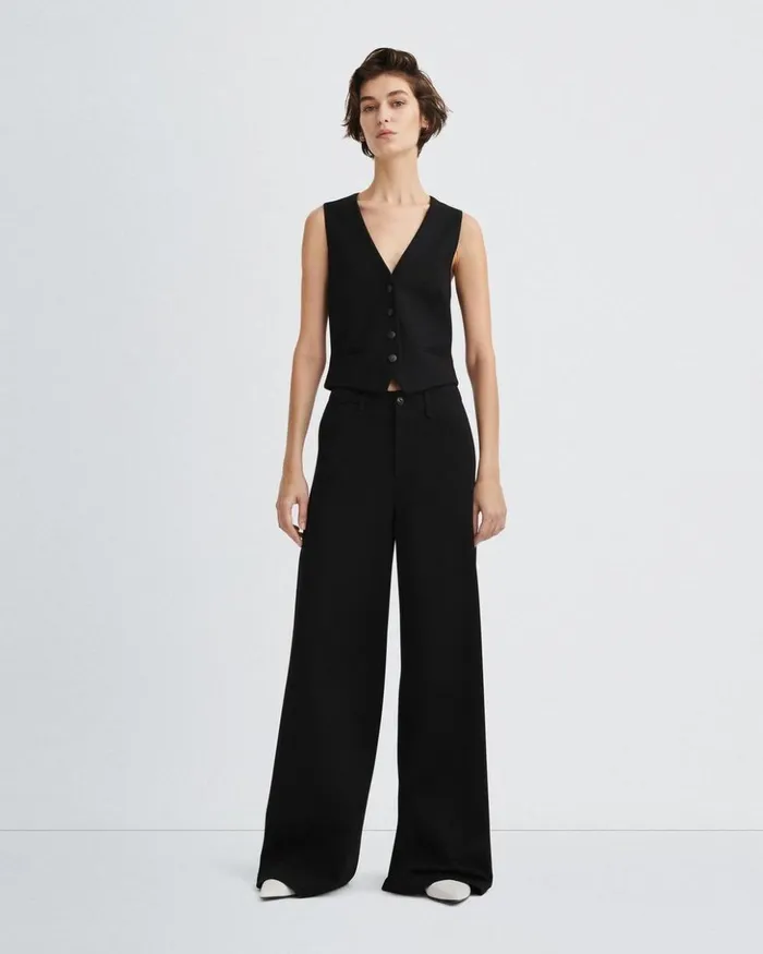 Women Rag 038 Bone Blazers 038 Vests Priya Ponte Vest Black
