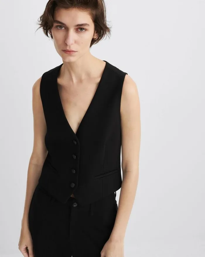 Women Rag 038 Bone Blazers 038 Vests Priya Ponte Vest Black