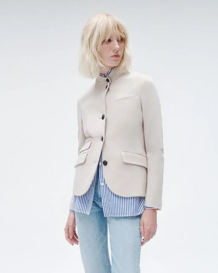 Women Rag 038 Bone Blazers 038 Vests Slade Italian Plaid Blazer Beige
