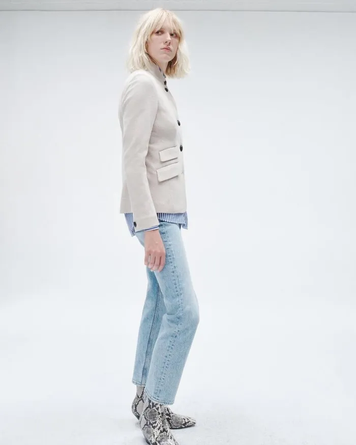 Women Rag 038 Bone Blazers 038 Vests Slade Italian Plaid Blazer Beige