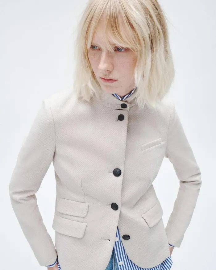 Women Rag 038 Bone Blazers 038 Vests Slade Italian Plaid Blazer Beige