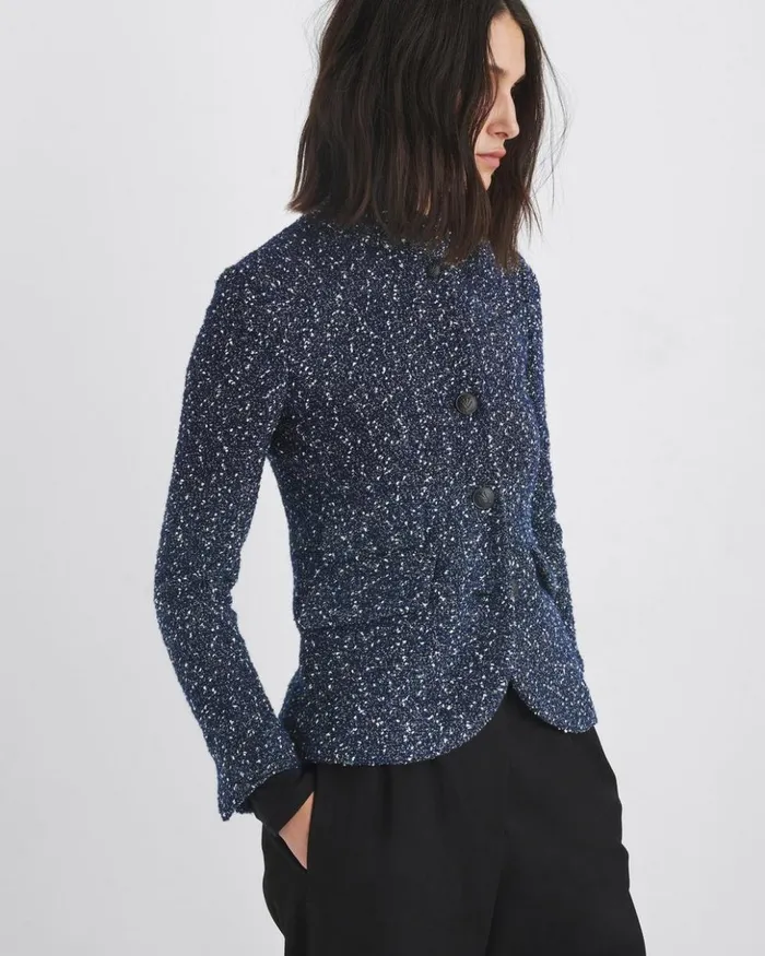 Women Rag 038 Bone Blazers 038 Vests Slade Tweed Blazer Blue