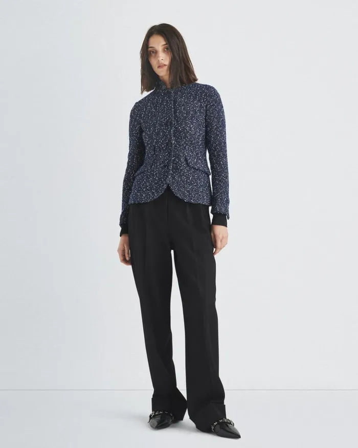 Women Rag 038 Bone Blazers 038 Vests Slade Tweed Blazer Blue